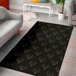 Black And White Bull Pattern Print Area Rug