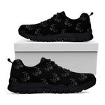 Black And White Bull Pattern Print Black Sneakers