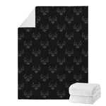 Black And White Bull Pattern Print Blanket