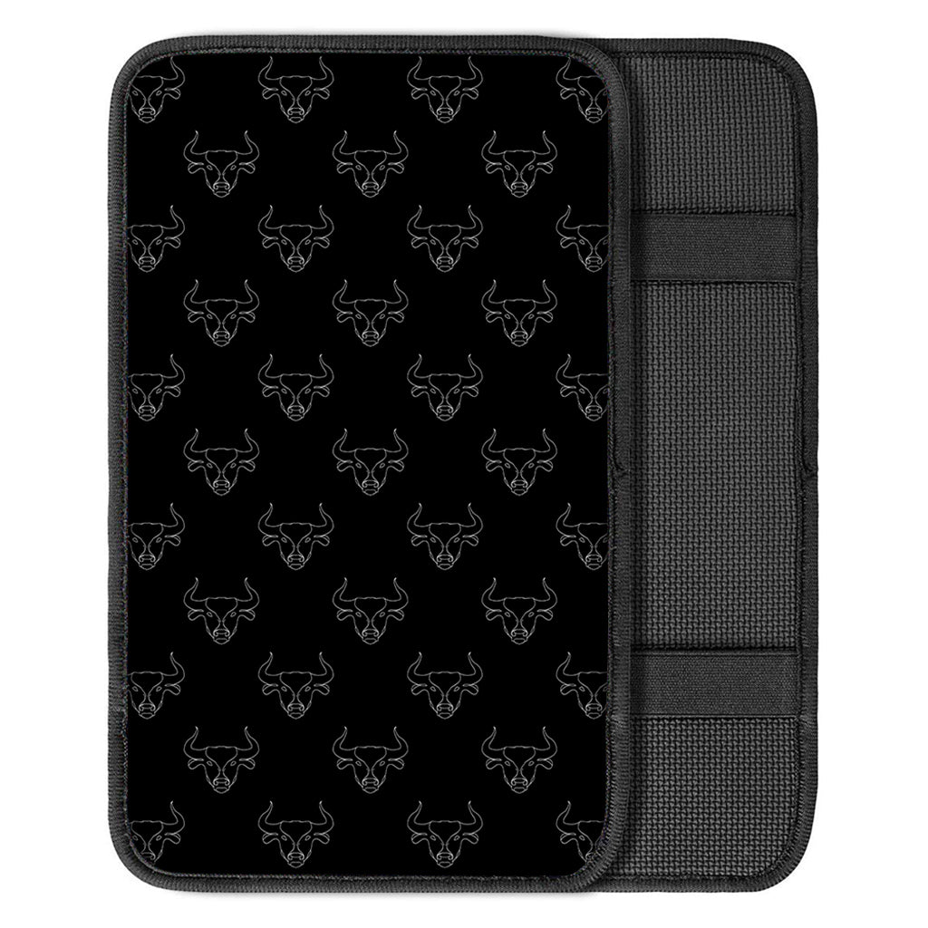 Black And White Bull Pattern Print Car Center Console Cover