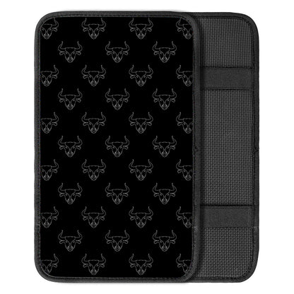 Black And White Bull Pattern Print Car Center Console Cover