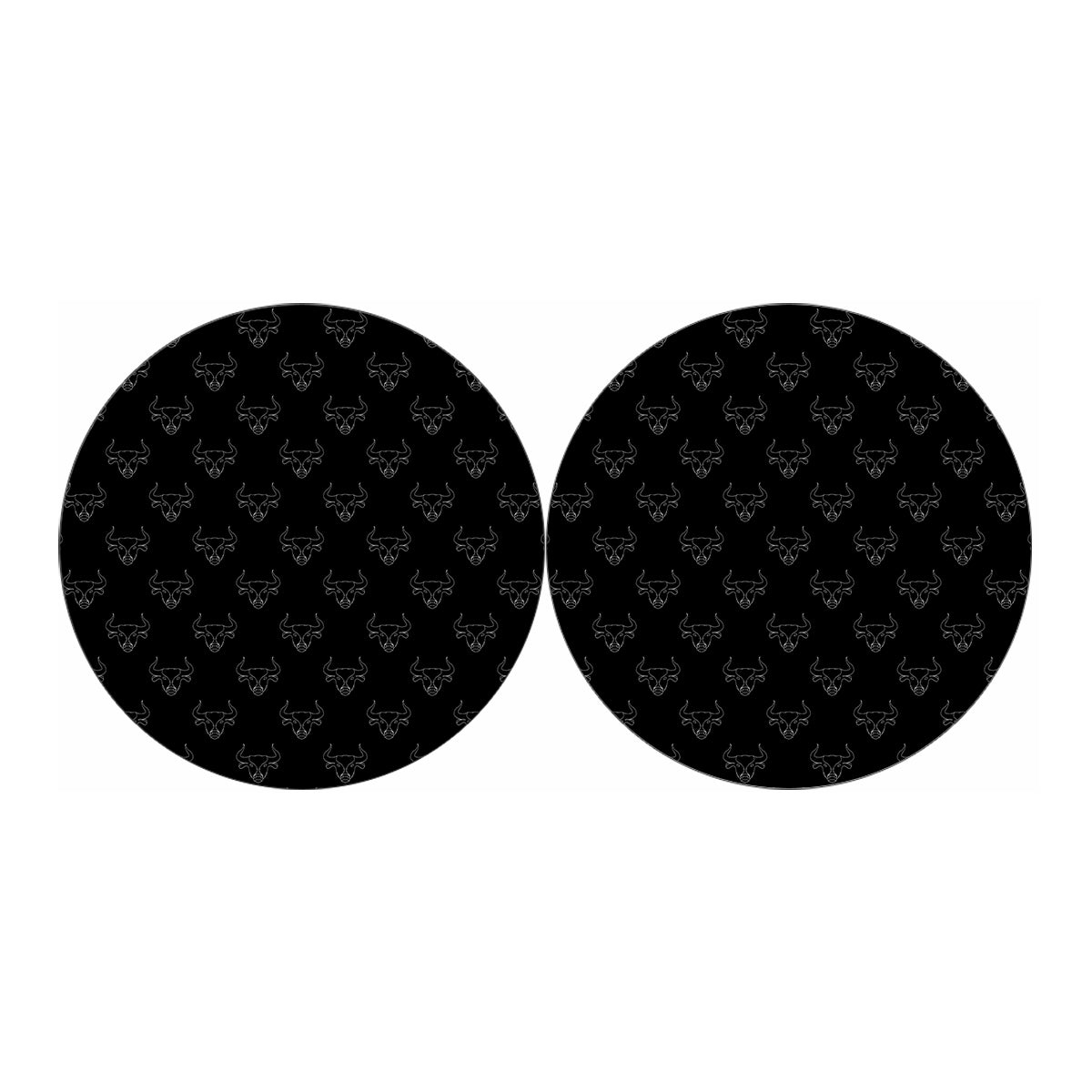 Black And White Bull Pattern Print Car Coasters