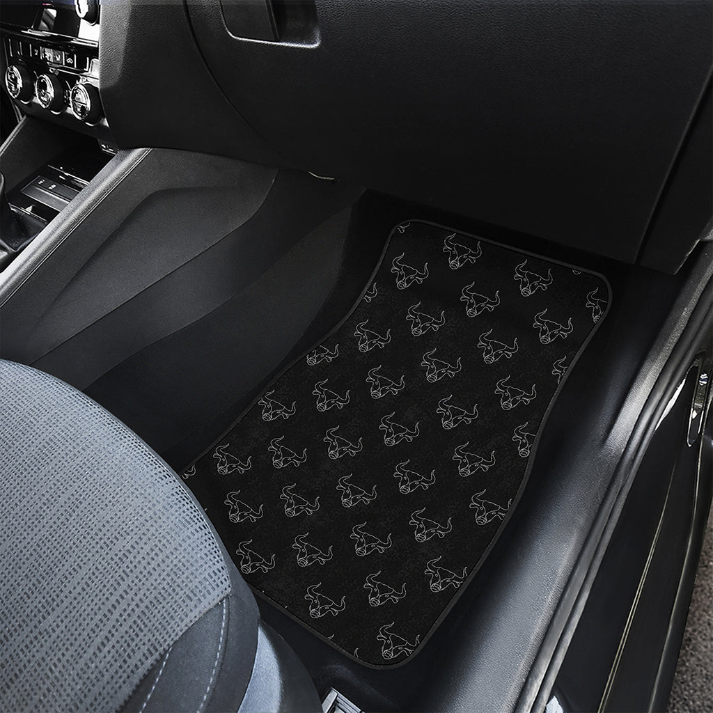 Black And White Bull Pattern Print Front and Back Car Floor Mats