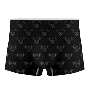 Black And White Bull Pattern Print Men's Boxer Briefs