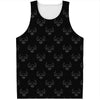 Black And White Bull Pattern Print Men's Tank Top