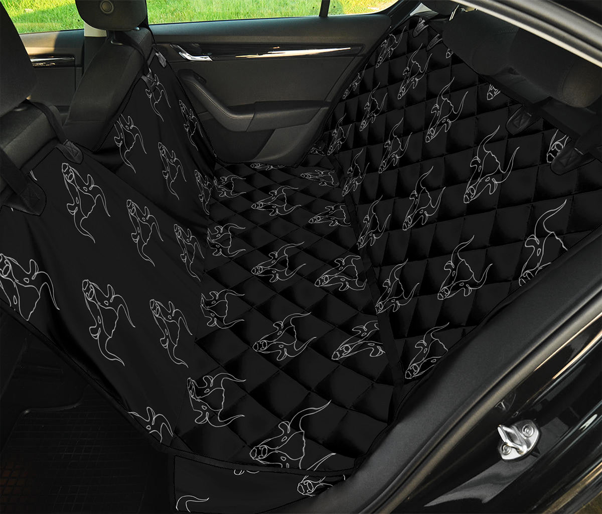 Black And White Bull Pattern Print Pet Car Back Seat Cover