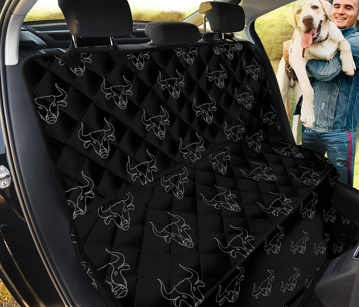 Black And White Bull Pattern Print Pet Car Back Seat Cover