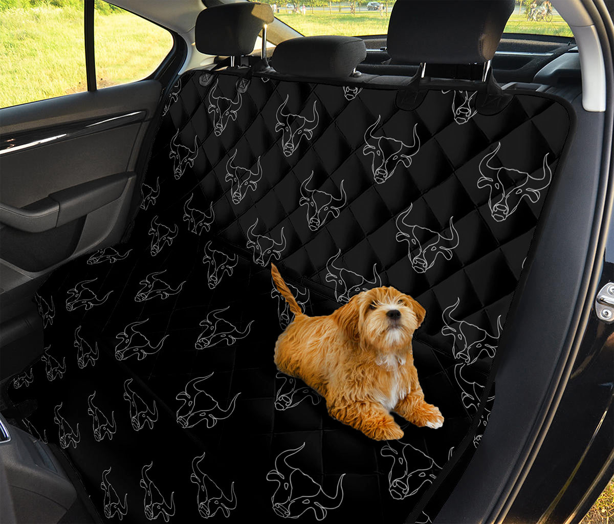 Black And White Bull Pattern Print Pet Car Back Seat Cover