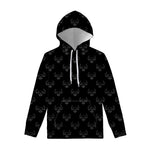 Black And White Bull Pattern Print Pullover Hoodie