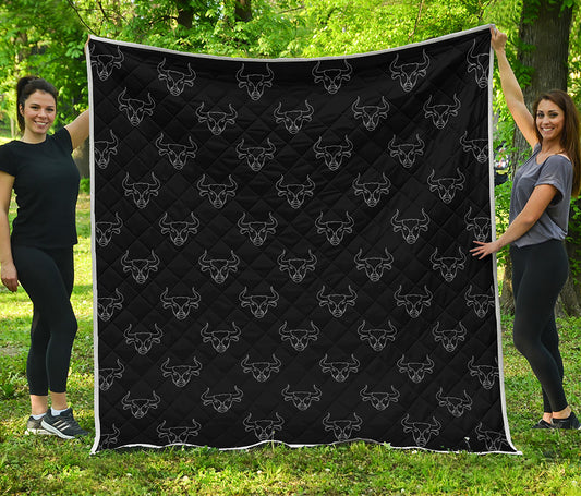 Black And White Bull Pattern Print Quilt