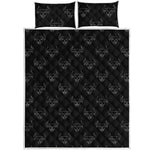 Black And White Bull Pattern Print Quilt Bed Set
