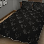 Black And White Bull Pattern Print Quilt Bed Set