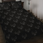Black And White Bull Pattern Print Quilt Bed Set