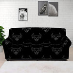 Black And White Bull Pattern Print Sofa Cover