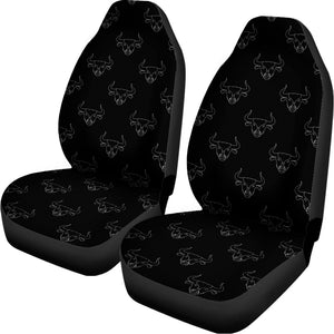 Black And White Bull Pattern Print Universal Fit Car Seat Covers