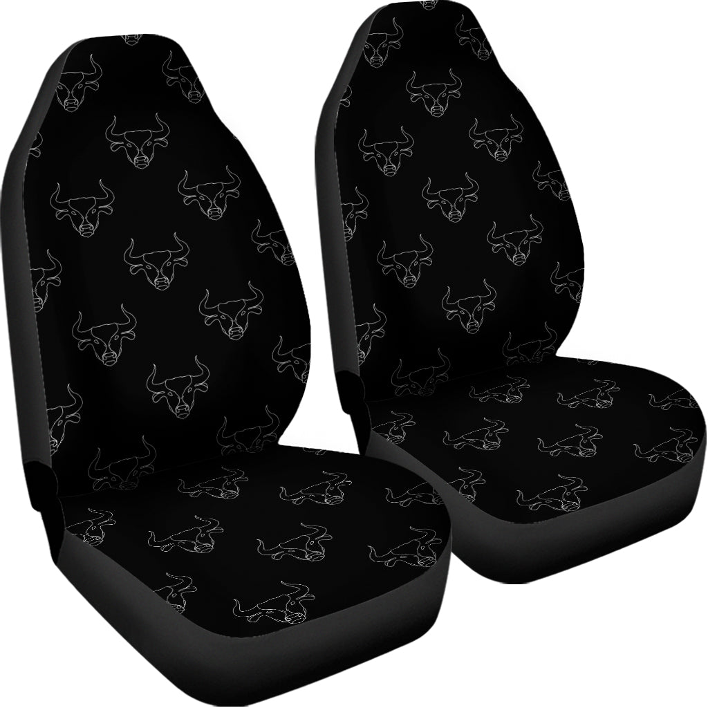 Black And White Bull Pattern Print Universal Fit Car Seat Covers