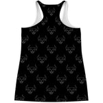 Black And White Bull Pattern Print Women's Racerback Tank Top