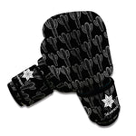 Black And White Cactus Pattern Print Boxing Gloves