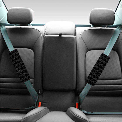 Black And White Cactus Pattern Print Car Seat Belt Covers