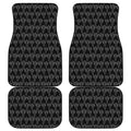 Black And White Cactus Pattern Print Front and Back Car Floor Mats