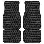 Black And White Cactus Pattern Print Front and Back Car Floor Mats