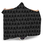 Black And White Cactus Pattern Print Hooded Blanket