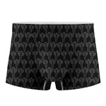 Black And White Cactus Pattern Print Men's Boxer Briefs