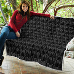 Black And White Cactus Pattern Print Quilt