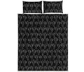 Black And White Cactus Pattern Print Quilt Bed Set