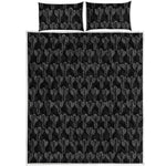 Black And White Cactus Pattern Print Quilt Bed Set
