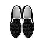 Black And White Cactus Pattern Print White Slip On Shoes
