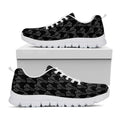 Black And White Cactus Pattern Print White Running Shoes