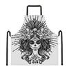 Black And White Calavera Girl Print Apron