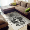 Black And White Calavera Girl Print Floor Mat