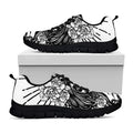 Black And White Calavera Girl Print Black Running Shoes
