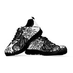 Black And White Calavera Girl Print Black Sneakers