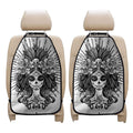 Black And White Calavera Girl Print Car Seat Organizers