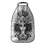 Black And White Calavera Girl Print Car Seat Organizers
