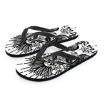 Black And White Calavera Girl Print Flip Flops
