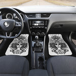 Black And White Calavera Girl Print Front Car Floor Mats