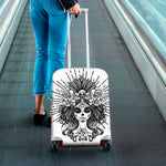 Black And White Calavera Girl Print Luggage Cover