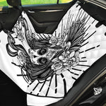 Black And White Calavera Girl Print Pet Car Back Seat Cover