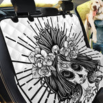 Black And White Calavera Girl Print Pet Car Back Seat Cover