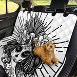 Black And White Calavera Girl Print Pet Car Back Seat Cover