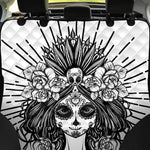 Black And White Calavera Girl Print Pet Car Back Seat Cover