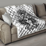 Black And White Calavera Girl Print Quilt