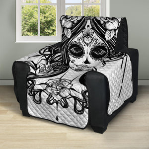 Black And White Calavera Girl Print Recliner Protector