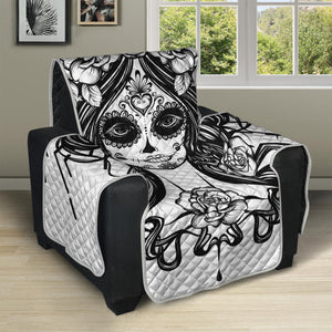 Black And White Calavera Girl Print Recliner Protector