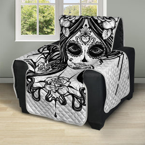 Black And White Calavera Girl Print Recliner Protector