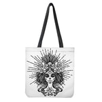 Black And White Calavera Girl Print Tote Bag